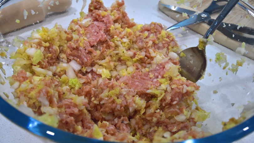 Pork, cabbage and butter mixture