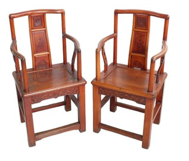 A pair of antique Chinese chairs